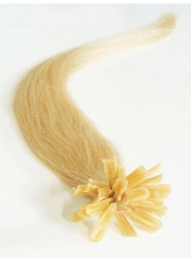Farve 24 Gylden blond, 100 totter 1 grams Premium Eurostyle remy hår med keratin negle,60 cm glat langt hår