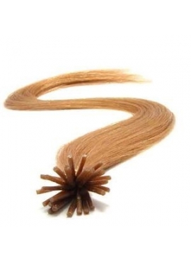 30 RødBrun i-tip 50 cm langt Premium Eurostyle hair extension hotfusion