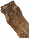 8_12 lys brun med rødblond refleks, 4 baner clip in, luksus hår, 50 cm længde